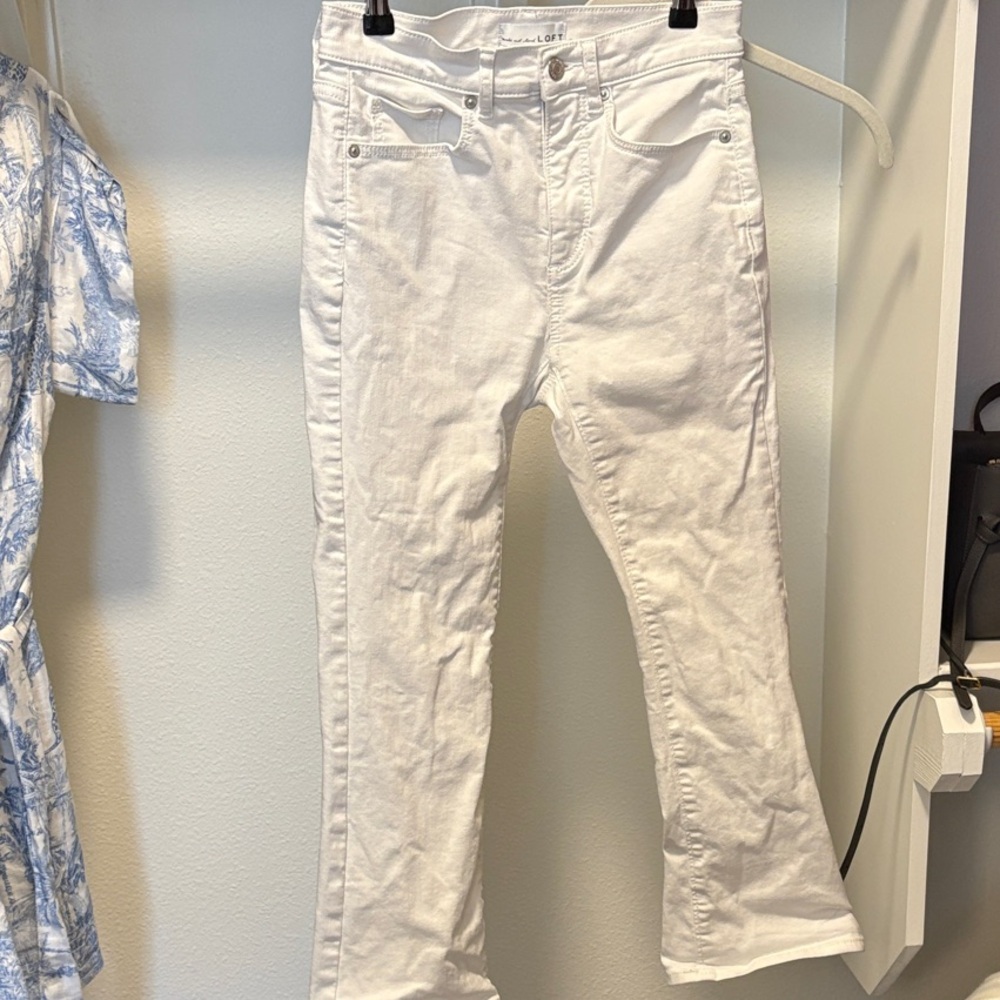 LOFT White Ankle Cropped Jeans